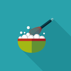 kitchenware beater flat icon with long shadow,eps10