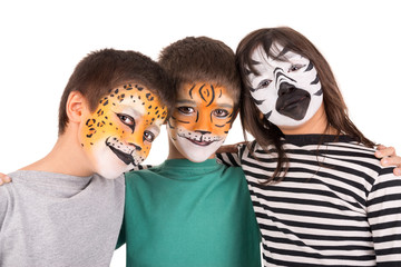 kids with face-paint