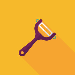 kitchenware peeler flat icon with long shadow,eps10