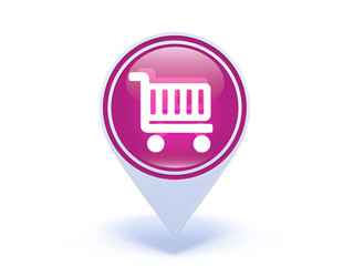 shopping cart pointer icon on white background