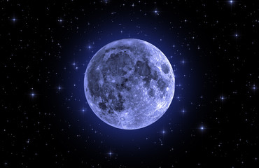 Super Moon on a starry skies.