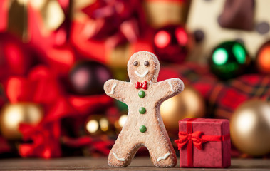 Cookie man and christmas gifts