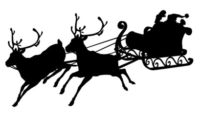 Santa sleigh silhouette