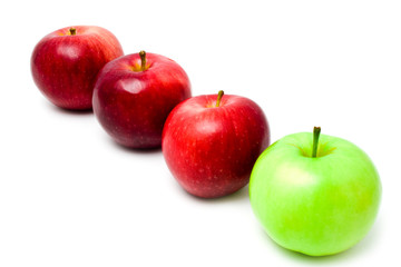 row red and green apples