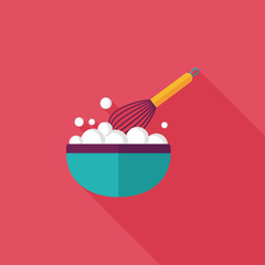 kitchenware beater flat icon with long shadow,eps10