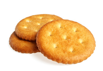 Cracker cookies isolated on white background