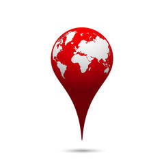 map pointer in globe shape
