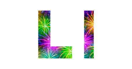 Set of letters, firework, L