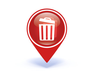 trash can pointer icon on white background