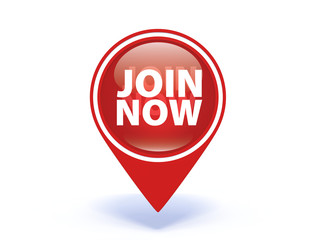 Join now pointer icon on white background