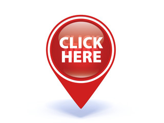Click here pointer icon on white background