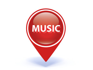 music pointer icon on white background