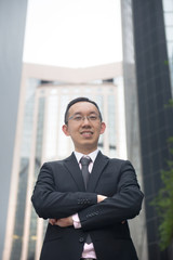 casual portrait of asian business man in hong kong,china