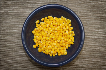 Closeup of corn in dish