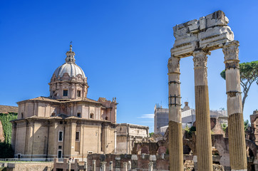 Fototapeta na wymiar Roma, Tempio di Venere e Chiesa dei Ss. Luca e Martina