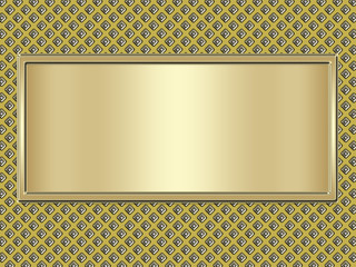 golden banner on metallic background