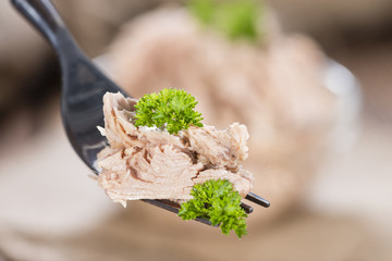 Tuna on a fork