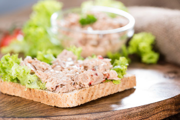 Slice of bread with Tuna salad