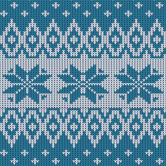 Nordic knitted pattern with snowflakes