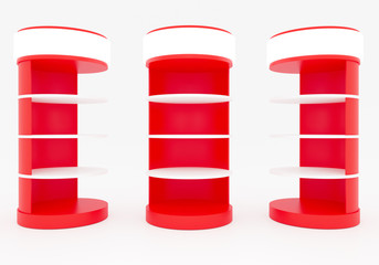 Red Circular Shelves