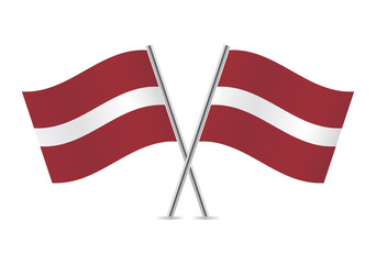 Latvian flags. Vector illustration.