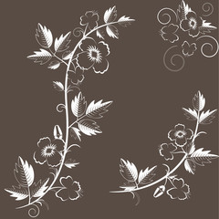 Vector retro floral background with flowers