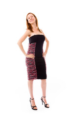 Fototapeta premium model isolated on plain background pround confident hands on hip