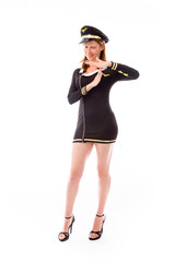 Fototapeta premium model isolated on plain background hand gesture break sign