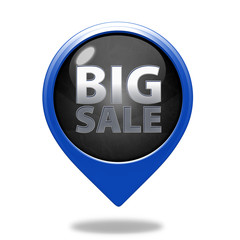 Big sale pointer icon on white background