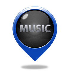 music pointer icon on white background