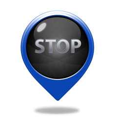 stop pointer icon on white background