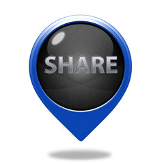 share pointer icon on white background