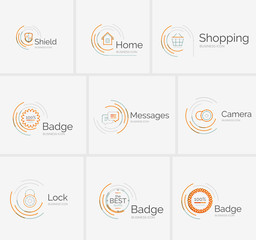 Thin line neat design logo collection