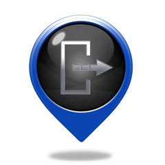 Logout pointer icon on white background