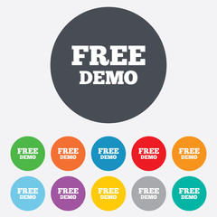 Free Demo sign icon. Demonstration symbol.