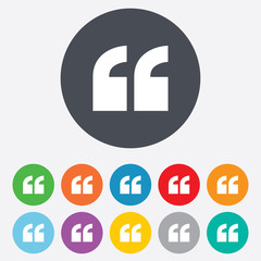 Quote sign icon. Quotation mark symbol.