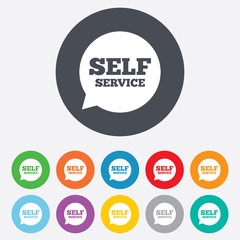 Self service sign icon. Maintenance symbol.