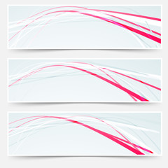Fast speed rapid red lines web banners set