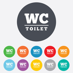 WC Toilet sign icon. Restroom symbol.