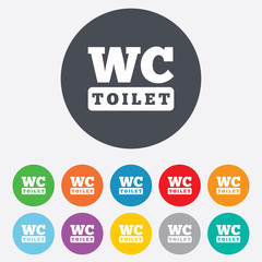 WC Toilet sign icon. Restroom symbol.