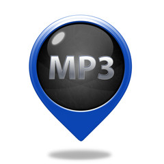 MP3 pointer icon on white background