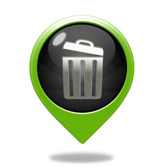 trash can pointer icon on white background