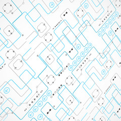 Abstract technological background with various technological ele