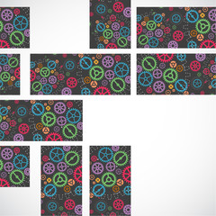 Abstract technology background with colorful gears. Vector illus