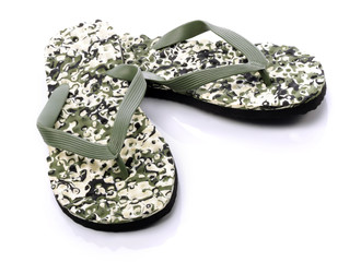 Male flops camo color on a white background - obrazy, fototapety, plakaty