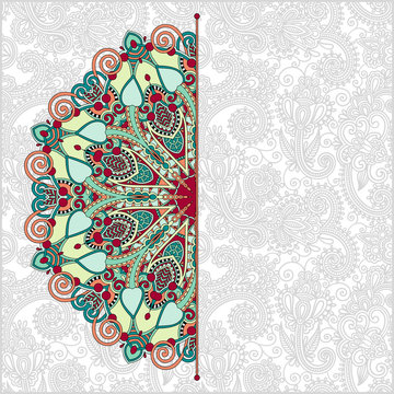 floral round pattern in ukrainian oriental ethnic style