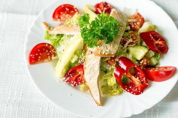 Fresh salad with chicken