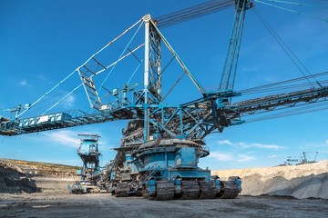 Mining machinery in the mine
