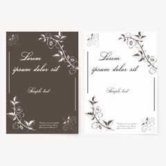 Vector template for folder, business card and invitation