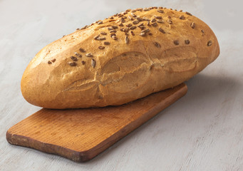 loaf of rye bread with sunflower seeds